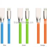 3D Zinc Alloy Head Candy Color 2.4A Fast Charging Usb Data Cable for ios&Android