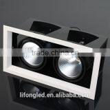 Dual Head 2x9w Square COB LED Ceiling Light 18w LED Grille Downlight thumbnail-3
