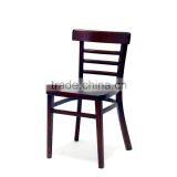 Top Quality Solid Wood Fabric Handle Carving Vintage French Square Back Cafe Chair thumbnail-2
