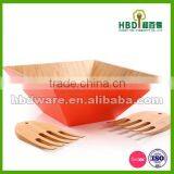 Square Salad Bowls Set With Color Painting thumbnail-2