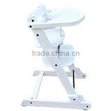 Wooden baby high chairs in white