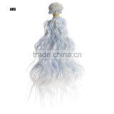 White Curly Wavy Hairpiece Hair Extension for Diy Doll Wig thumbnail-5