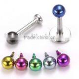 Hot Sale Anodized Ball Internally Threaded Labret Monroe Body Piercing Jewelry