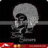 Crystal Afro Girl Lady Rhinestone Transfer thumbnail-1