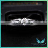 Wholesale New Style 14 K White Gold Engagement Ring 4.5mm Round Cut Moissanite Diamond Wedding Ring thumbnail-1