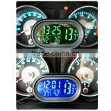 LED Lighted Digital Car Clock Thermometer Auto Dual Temperature Gauge Voltmeter Voltage Tester DC 12-24V thumbnail-3