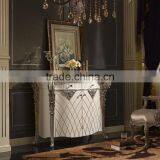 Wooden Hand Carved Dressing Table and Mirror, Mirrored Vanity Table, French Classic Dresser Set thumbnail-2