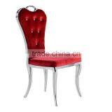 Red Velvet High Back Dining Chair for Banquet thumbnail-3