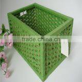 Wholesale Square Green Handmade Weaving Natural Paper Basket thumbnail-4