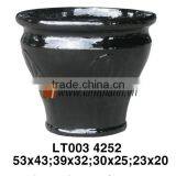 Vietnam Glossy Decorative Well Design Dark Porcelain Flower Pot thumbnail-1