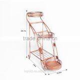 New Design Iron Home Garden Flower Pot Stand Decorate Vintage Bronze Style Shelf Holder 3 Plant Pot Stand thumbnail-4