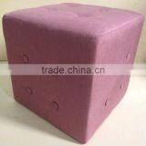 Living Room Furniture Ottoman Fabric Square Footstool thumbnail-6