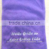 Rectangle Purple Fabric With White Embroidery Word Rubber Hot Water Bottle Cover thumbnail-1