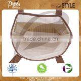 12 Oz Natural Canvas Tote Bag With PU Trimmed Handle & Top thumbnail-6