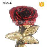 Wholesale Long Sequin Rose Flower Applique for Baby Dresses thumbnail-3