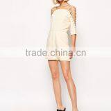 2015 Fashionable Hot Sale OEM Customized Women Romper With Lace Up Sleeve thumbnail-4