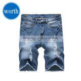 Men Shorts Jeans Ripped Slim Fit Casual Denim Short With Custom Labeling thumbnail-1