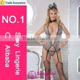Hot Sale and Fashionablen New Style Wholesale Silver Gray Spandex and Nylon Sexy Bunny Costumesexy Rabbit Costume thumbnail-1