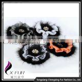 CX-A-42 Cheap Wholesale Real Mink Fur Fashion Flower Brooch Pin For Coat, Shawl thumbnail-2