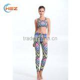 HSZ-017 Yoga Suits Top + Pants Sets Women's Yoga Fitness Wear Sexy Fancy Bra Panty Set Running Sports Mature Women Legging thumbnail-3