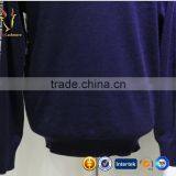 Mens Navy Blue V Neck Thick Intarsia Cardigan Sweaters thumbnail-4
