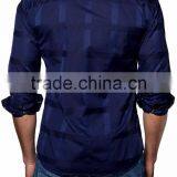 Deep Blue Men's Flannel Plaid Shirt Made of High Quality Fabric thumbnail-2