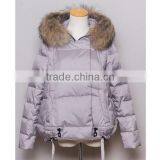 2015 New Design Short Ladies Black Designer Coat With Hoody thumbnail-5