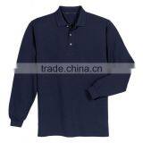 Mens 220gsm Latest Design Long Sleeve Wholesale Striped 100% Cotton Polo T-shirt thumbnail-4