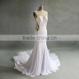 Backless White Chiffon Wedding Dress for Bride thumbnail-3