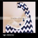Wholesale Embroidered Seersucker Chevron Baby Bib thumbnail-2