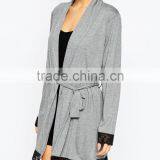 Sexy Fashion New Popular Comfortable Jersey Lace Trim Robe for Lady thumbnail-4