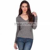 2017 Stylish Customized Lightweight Grey Knitted Hoodies for Women thumbnail-1
