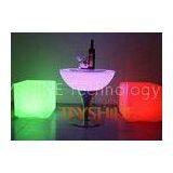 Multifunction Polyethylene Green LED Bar Tables DC12V / Outdoor Bar Table And Chairs thumbnail-1