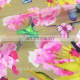 Floral Butterfly Printed Silk Ocean Spinning Fabric/silk Paj Fabric