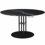 Black Round IRON & MARBLE DINING TABLE thumbnail-2