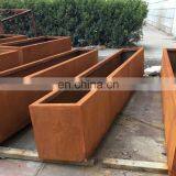 Western Style Weather Resistant 2mm Corten Steel Long Garden Flowerpots