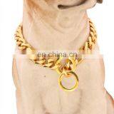 2019 New Trendy Luxurious Golden Stainless Steel Dog Collars and Leash thumbnail-3