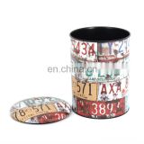 Customized Home storage indoor metal round bins sets printing PVC customized logo kitchen compost storage bin