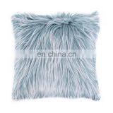Repreve 100% Polyester Latest Design Luxurious Fashion Blue Mongolian Long Hair Long Fur Cushion for Home Decor thumbnail-2