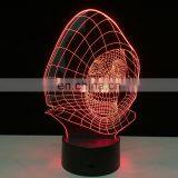 Halloween Wizard Skull 3D LED Night Light Action Figure 7 Colors Touch Table Decoration Light Optical Illusion Model thumbnail-2