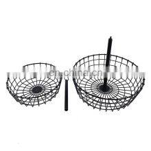 China Factory Creative Countertop Kitchen Storage 2 Tier Hanging Metal Iron Wire Fruit Bowl Basket thumbnail-4