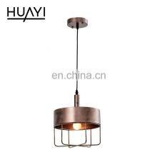 HUAYI New Design Vintage Style Iron Indoor 5W 15W Living Room Kitchen Hanging LED Pendant Light thumbnail-4