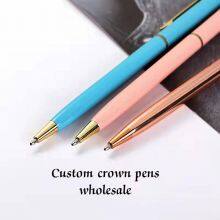 Crown Pens Wholesale Annual Gifts Cute Metal Ballpoint Pen With Custom Logo thumbnail-4