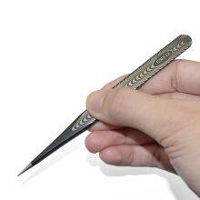 Black Anti-static Tweezers Pointed Elbow Straight Stainless Steel Tweezers Sewing Clip Thread Repair Tool Clamp With Texture ESD-12 Tweezers thumbnail-3