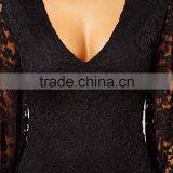 New Fashion Ladies Dress Long Sleeve Evening Dress Sexy Slim Lace Halter Dress thumbnail-4