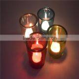 Spray Water Color Wine Bottle Tealight Candle Holder