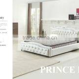 Button Headboard Leather Upholstered Modern Bed Leather Bed (H-66) thumbnail-1