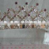 CZECH RHINESTONE CRYSTAL (CLEAR+LT. PURPLE) TIARA CROWN AP5236