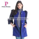 2015 Autumn And Winter Women Medium Length Coat With Stand Collar Seven Points Silver Fox The Sleeves Overcoat