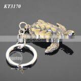 Three-dimensional Tortoise Shaped Zinc Alloy Plated Bronze Metal Sea Green Turtle Keychain thumbnail-6